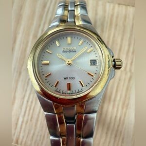 Citizen eco-drive ladies round two tone dress watch